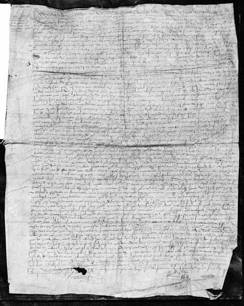 Acte d'homologation de la forge de Carrouges, 14 février 1556.- Document. (AD Orne. Chartrier de Carrouges, J 76).