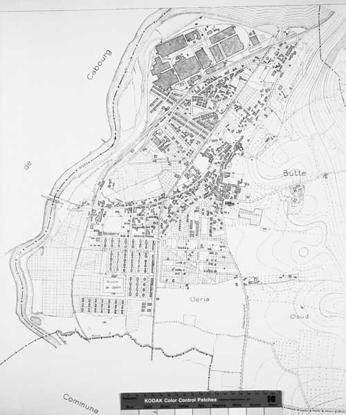 Dives-sur-mer (Calvados) - Croquis topographique (document de première approximation).- Plan, par Azan, géomètre-expert, 1/5000 approché, 1952, réalisé pour le ministère de la reconstruction et de l'urbanisme.. (Région Basse-Normandie - Inventaire général, Caen).