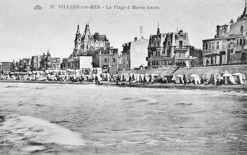 73 VILLERS-sur-MER - La Plage à Marée haute.- Carte postale, éd. C.A.P., début 20e siècle. (Collection particulière Houben).
