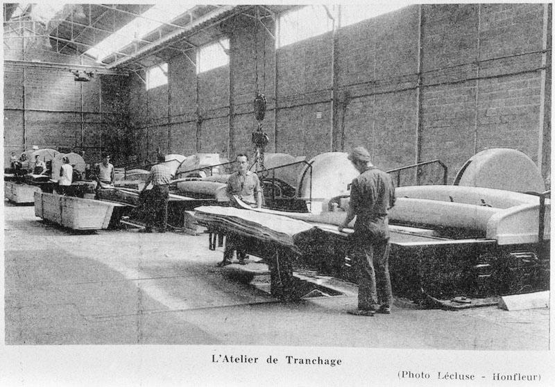 L'atelier de tranchage.