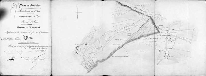 Réglement de la fenderie à fer de Conturbie.- Plan, 1/2500, 1858. (AN. F 14 4455).