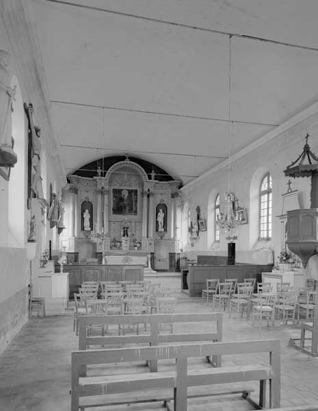 Elévation intérieure de la nef vers le choeur.