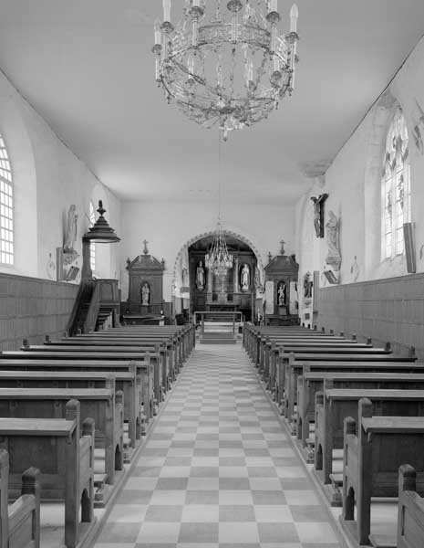 Elévation intérieure de la nef vers le choeur.
