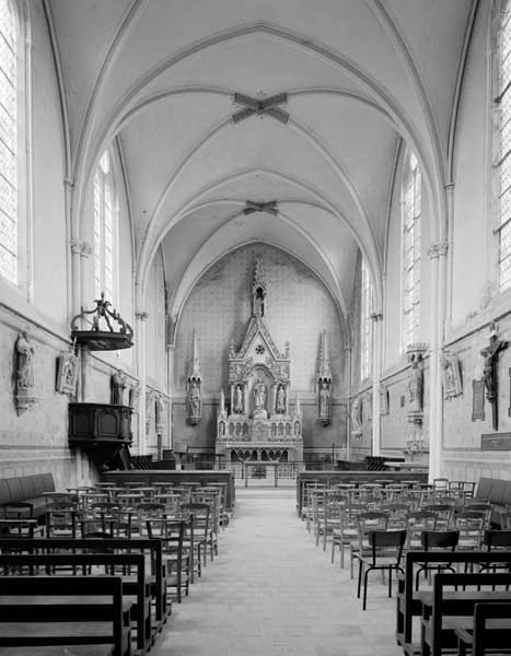 Elévation intérieure de la nef vers le choeur.