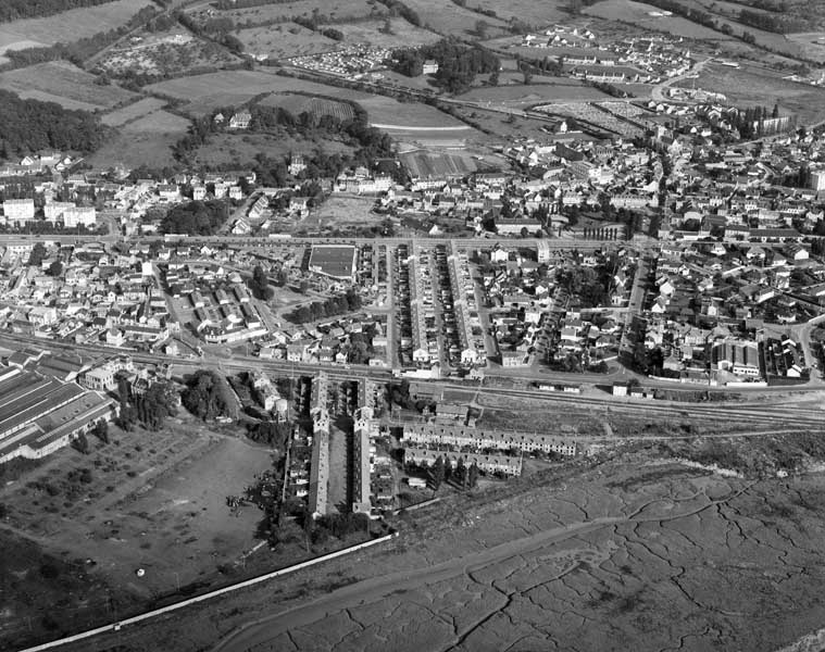 Cités ouvrières. Vue aérienne.