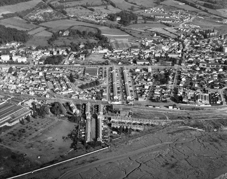 Cités ouvrières. Vue aérienne.