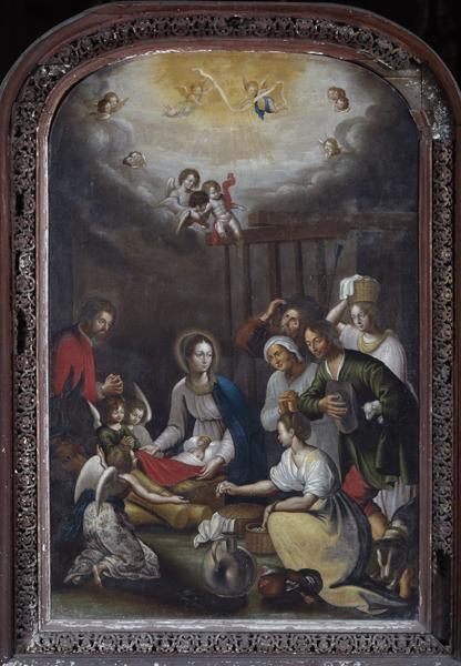 Tableau, cadre : l'Adoration des bergers