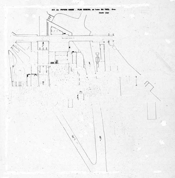 Société Anonyme des Papiers Abadie. Plan général de l'usine du Theil. Orne.- Plan. (Collection particulière).