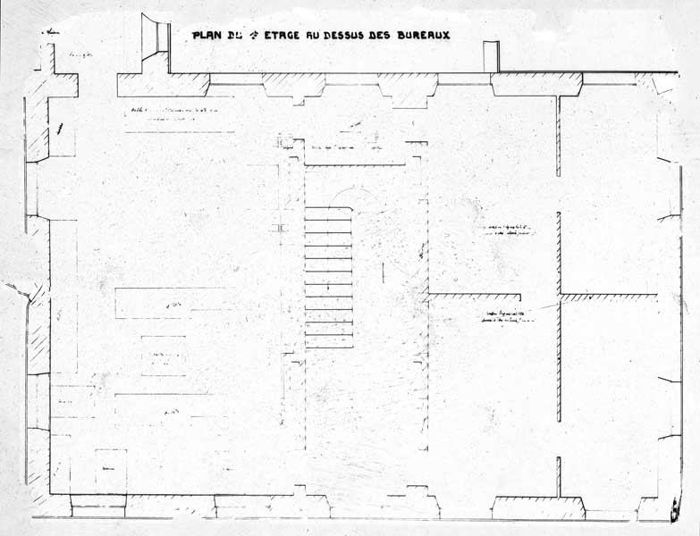 Plan du 1er étage au dessus des bureaux.- Plan, s.d. (Collection particulière).