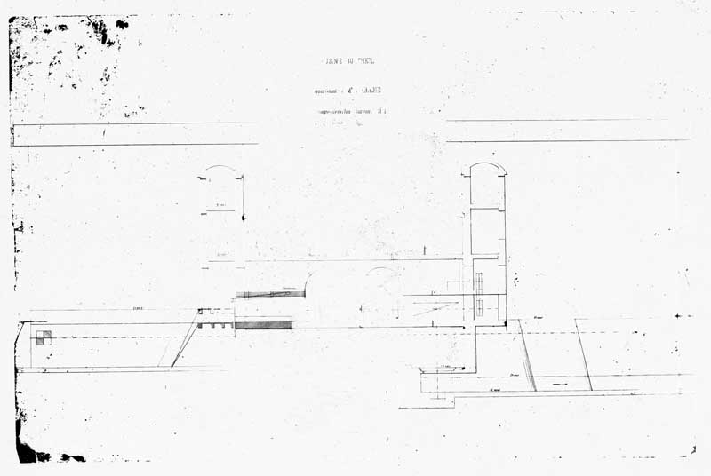 Usine du Theil appartenant à Mr J. Abadie.- Plan, coupe et élévation, s.d. (Collection particulière).