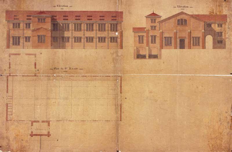 Plan du 1er étage et élévations.