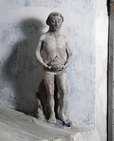 Statue (petite nature) : saint Mammès