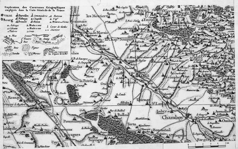 Carte de Cassini, extrait.-