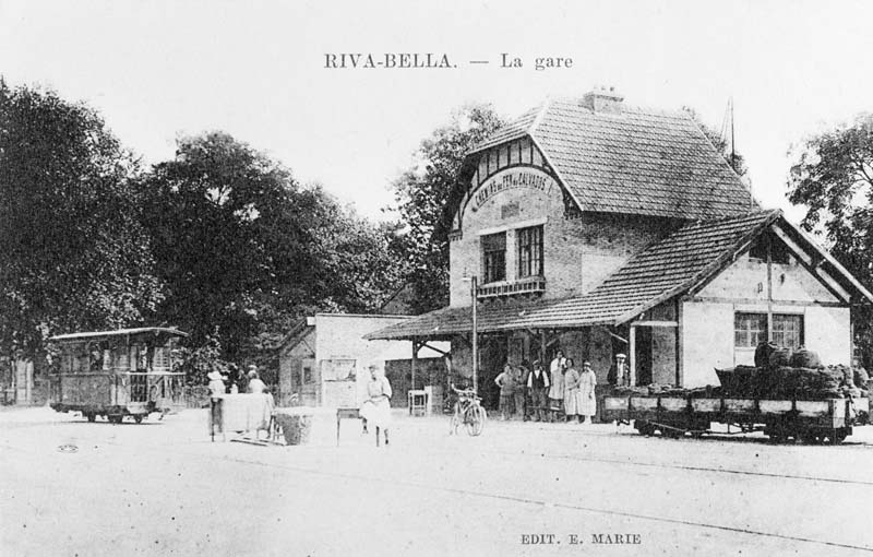 RIVA-BELLA.- La gare.- Carte postale, éd. E. Marie, début 20e siècle.
