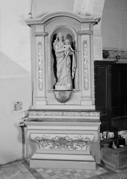 2 autels et retables, statue (autel secondaire de la Vierge)