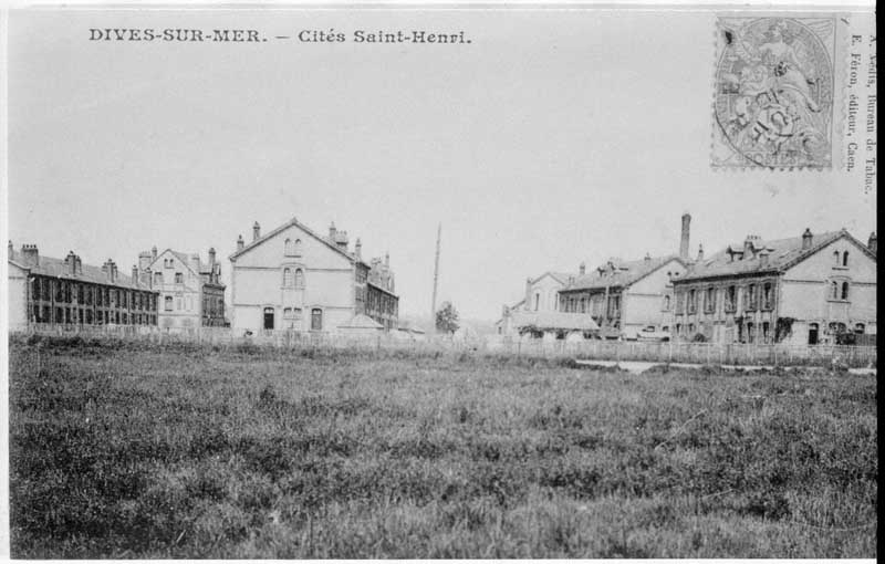 Dives-sur-mer - Cités Saint-Henri.- Carte postale, E. Féron, début 20e siècle. (Collection particulière).
