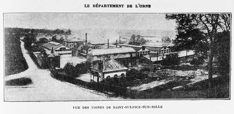 Vue des usines de Saint Sulpice sur Rille.- Photographie ancienne, tirée de : L'Illustration économique et financière, 1927, n°2.