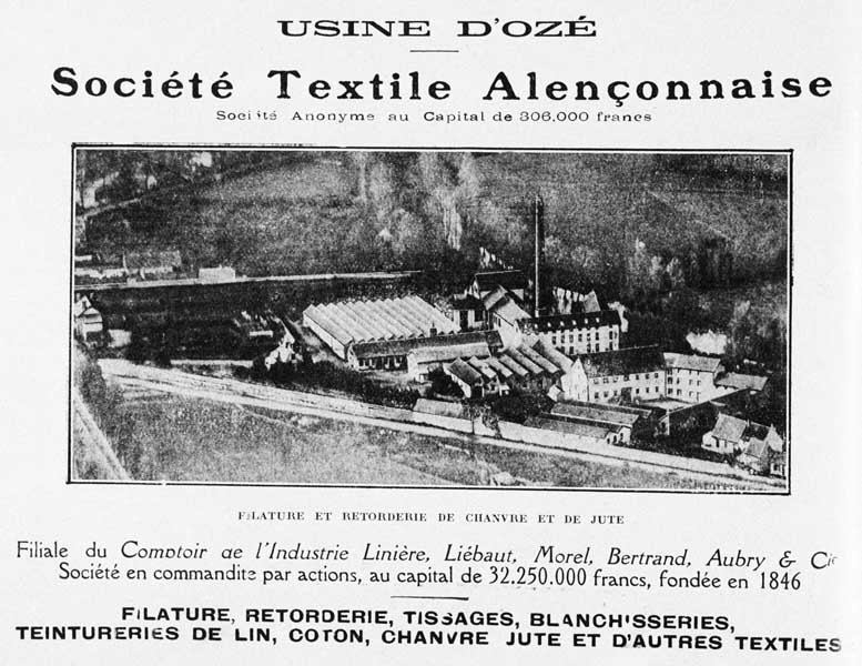 Filature, usine d'Ozé.- Photographie ancienne, 1927.