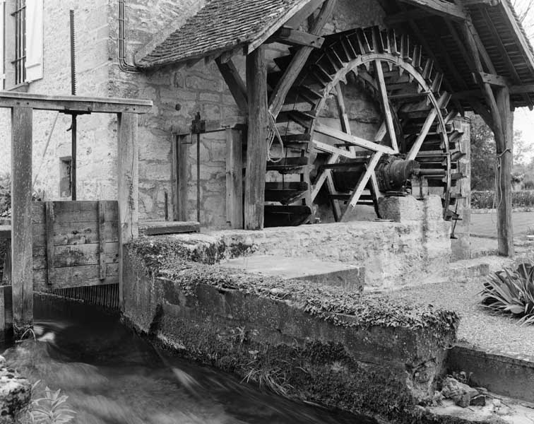 Roue hydraulique verticale.
