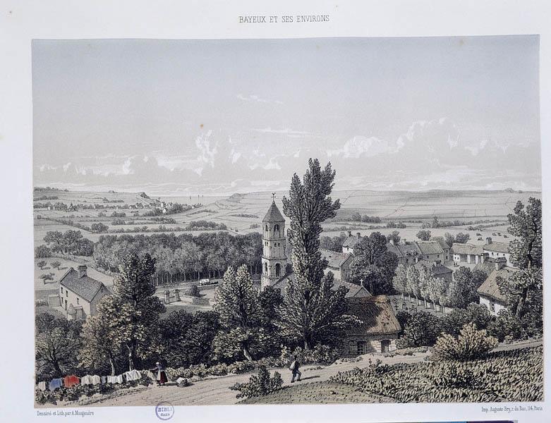 Commes. Vue générale prise au-dessus de l'église.