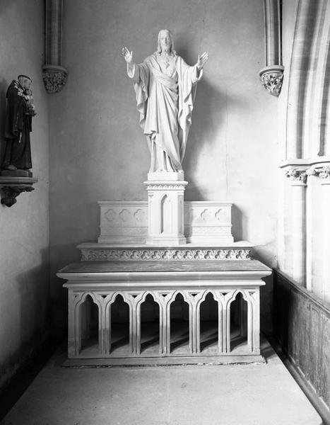 Autel, statue (autel secondaire du Sacré-Coeur)