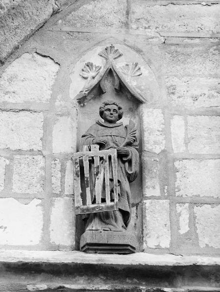 3 statues : saint Laurent diacre, saint André apôtre, saint Martin de Tours