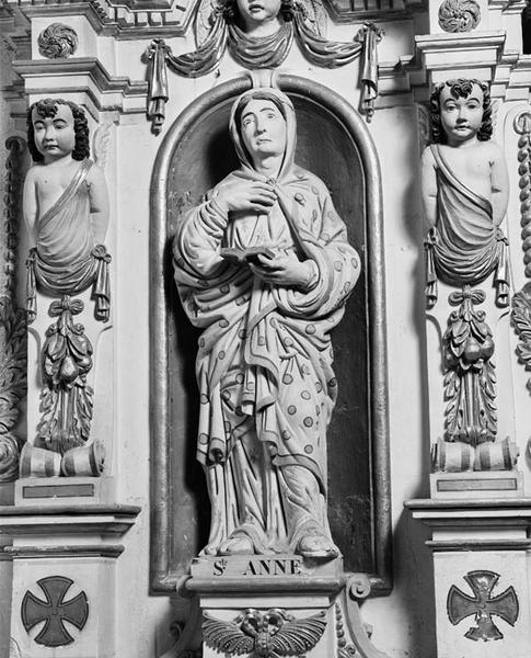 2 statues (petite nature) : sainte Anne, Vierge à l'Enfant