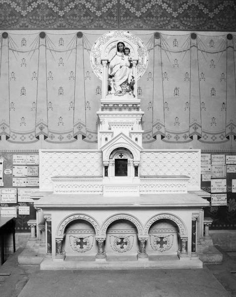 Autel, tabernacle, retable, statue (autel secondaire de la Vierge)