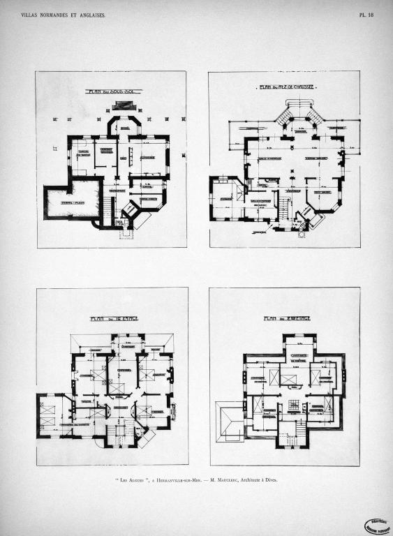 Plans de la villa des Algues (pl. 18).