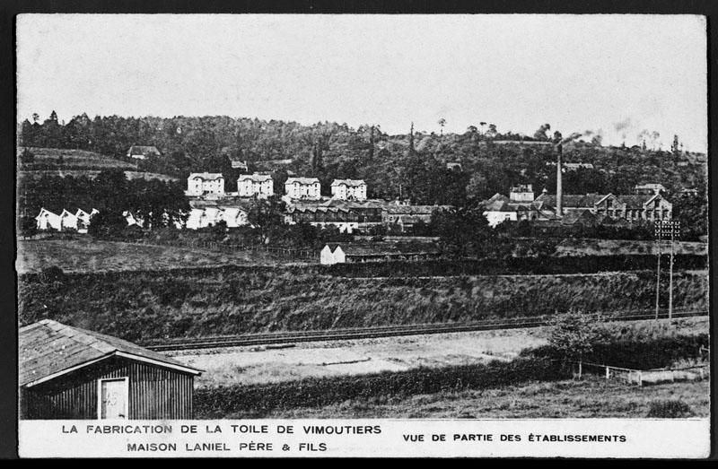 La fabrication de la toile de Vimoutiers. Maison Laniel père et fils. Vue de partie des établissements.