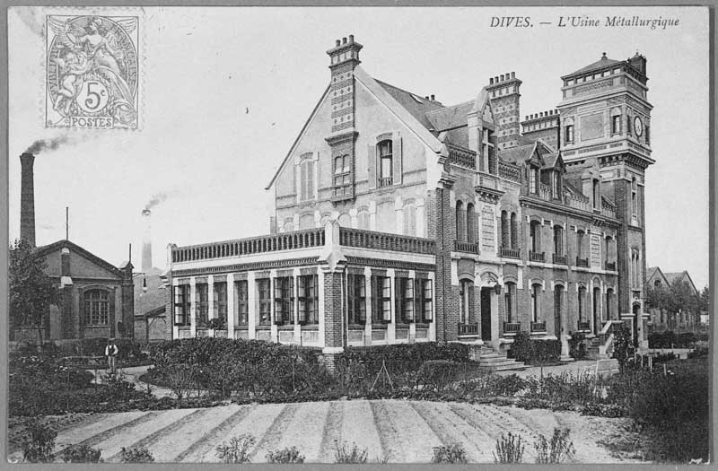 Dives - L'Usine Métallurgique.- Carte postale, s.d., début 20e siècle. (Collection particulière P. Coftier).