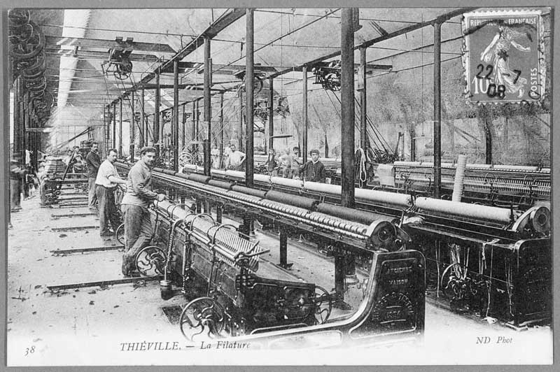 38. Thiéville. La filature.- Carte postale, s.d., début 20e siècle.