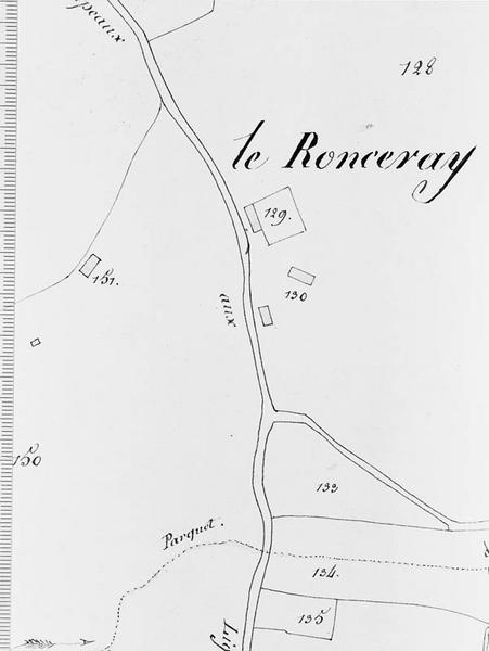 Extrait du plan cadastral, section F.