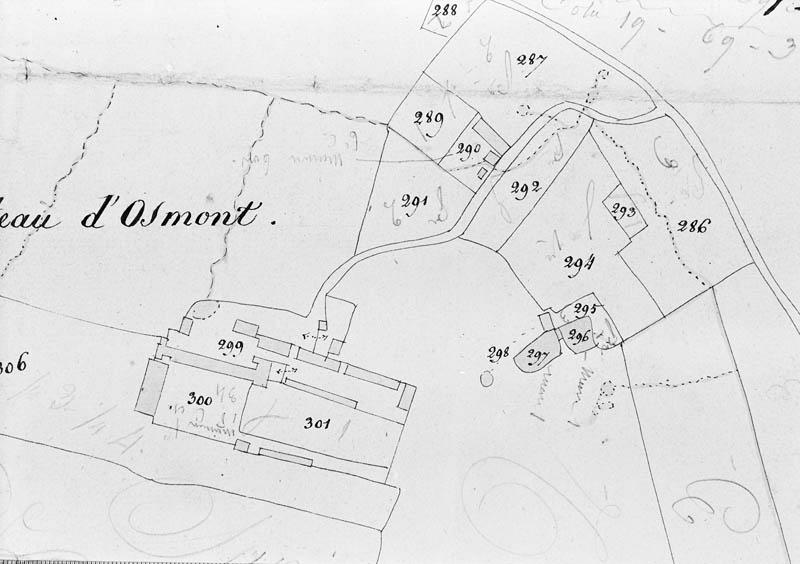 Extrait du plan cadastral, section B.
