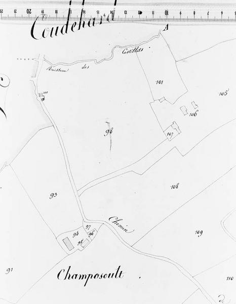 Extrait du plan cadastral, section A, parcelle 94.