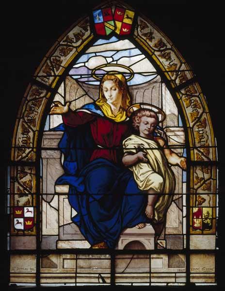 Verrière hagiographique : Vierge à l'Enfant