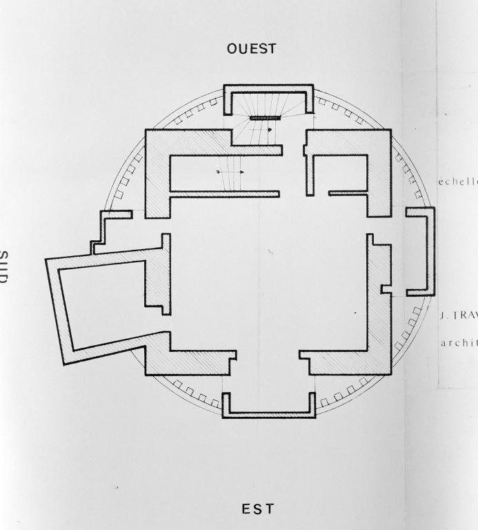 Tour d'Aubry-en-Exmes. Plan schématique du premier étage. - Plan, Jacques Traverse (architecte), 7 février 1980