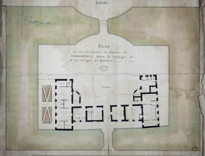 Plan du rez-de-chaussée du château de Sommervieux.