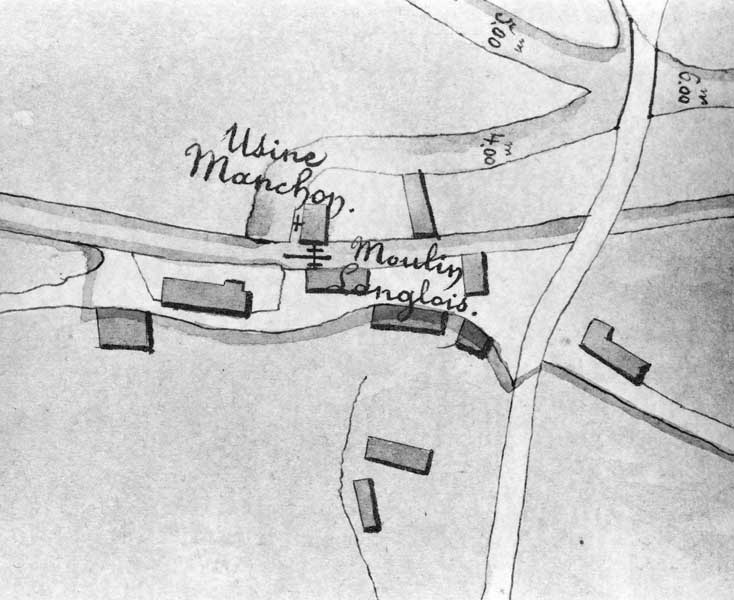 Demande de MM. Van Blarenberghe, Monthiers et Legallay, aux Authieux.- Plan de détail par Widmer, ingénieur ordinaire des Ponts et chaussées, 1/2500e, 19 novembre 1875.. (AD Calvados. S 1179).