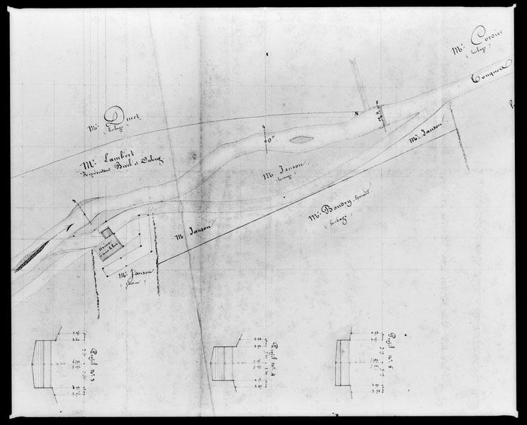 Ensemble industriel : plan accompagnant l'autorisation sollicitée par le sieur Janson de reconstruire son usine.