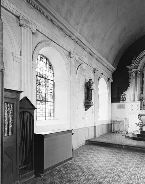 Chapelle nord : élévation intérieure ouest.