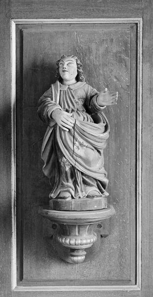 2 statues (statuette, en pendant) : Vierge, saint Jean