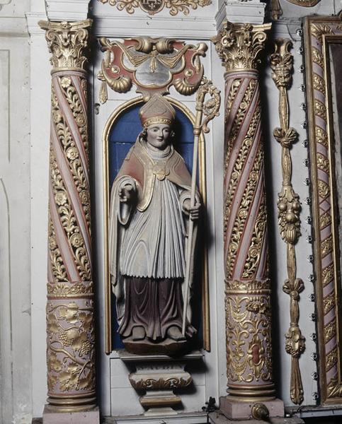 Groupe sculpté : Trinité, 4 statues : saint Aubin, saint Gatien, anges