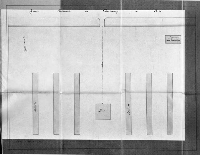 E. Cacheleux, entrepreneur à Lisieux. Installation d'une briqueterie. Plan indiquant les dispositions de la briqueterie.- Plan, 1/200e, 1898. (AD Calvados. Z 1872).