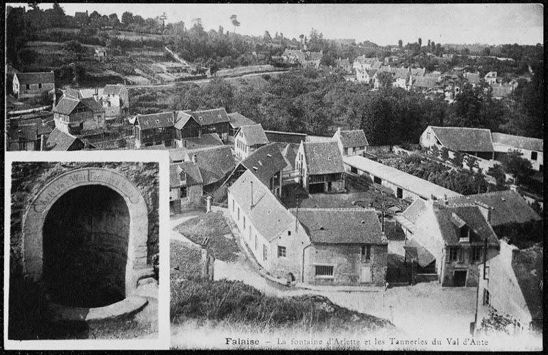 Falaise. La fontaine d'Arlette et les tannerie du Val d'Ante.