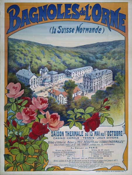 'Bagnoles de l''Orne (la Suisse Normande).- Affiche publicitaire, G. Fraipont, éd. Compagnie de l''Ouest, vers 1920-1925'