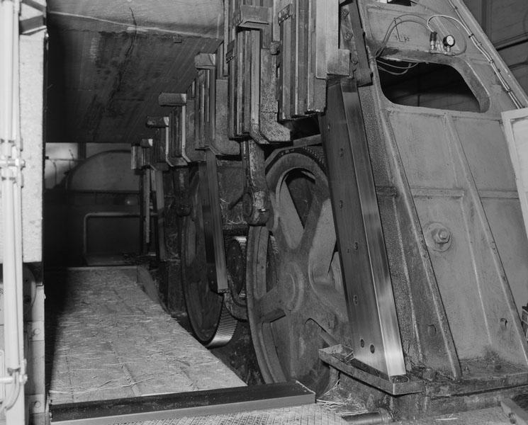 Trancheuse. Détail des mécanismes.