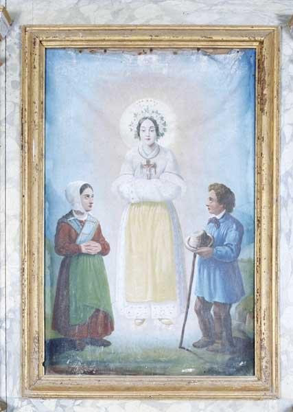 Tableau du retable nord : Apparition de Notre-Dame de Lorette.