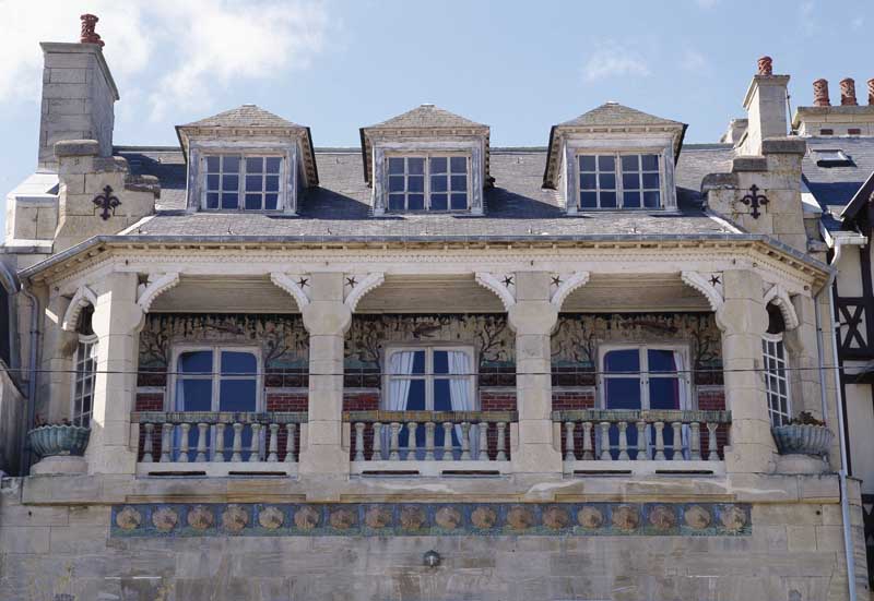 Elévation nord, sur mer. Détail : loggia.