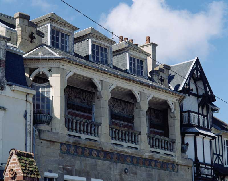 Elévation nord, sur mer. Détail : loggia.